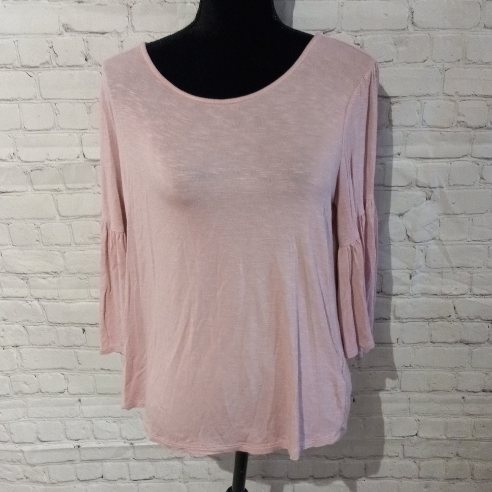 ANTHROPOLOGIE Dolan medium cotton candy pink flow top with angelic sleeves